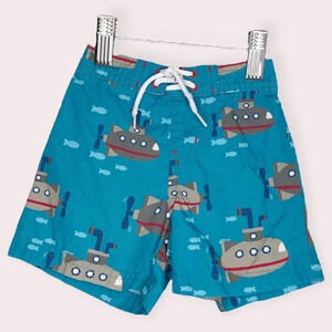 Janie and Jack swim trunks blue submarine‎ size 0-3 months